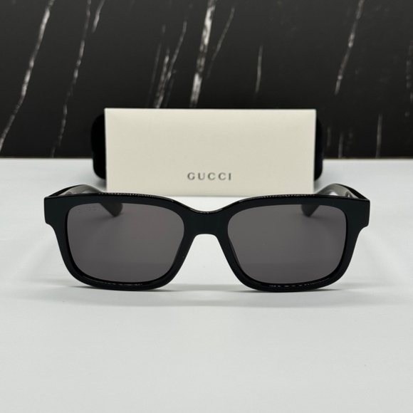 NEW GG1583S 001 GUCCI BLACK GREY SQUARE MEN GUCCI SUNGLASSES - Picture 3 of 11